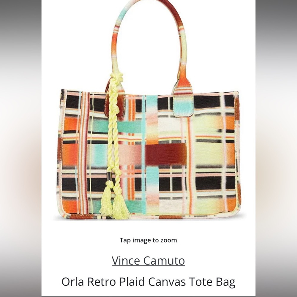 Vince Camuto canvas tote bag NWT